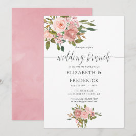Blush Pink und Rose Gold Hochzeitsfeier Einladung