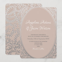 Blush Pink und Silver Elegante Hochzeit Einladung