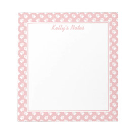 Blush Pink und White Dog Muster und Ihr Text Notizblock