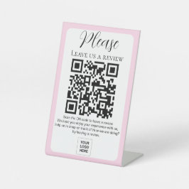Blush Pink Verlasse uns einen Test QR Code Pedesta Sockelschild