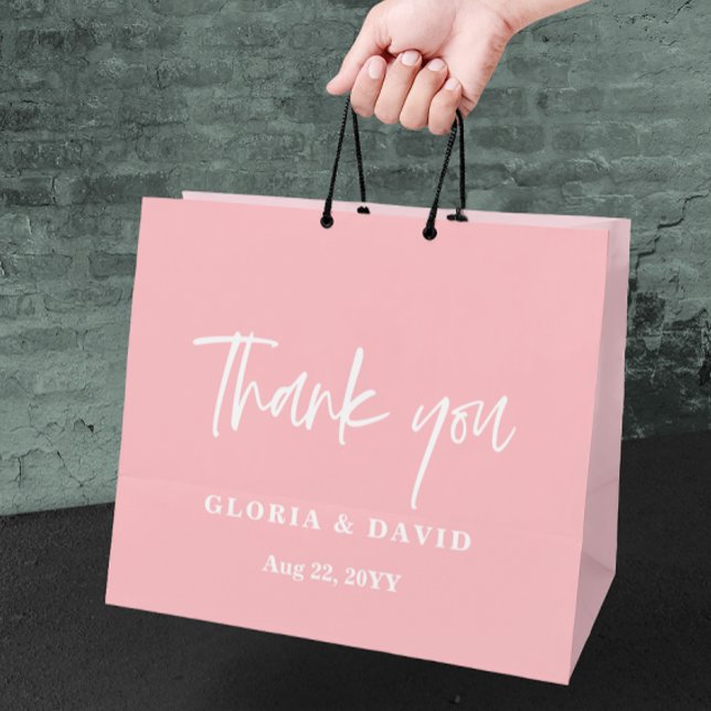 Blush Pink Vielen Dank für Ihre Hochzeit Große Geschenktüte (Von Creator hochgeladen)