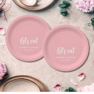 Blush Pink Vielen Dank für Ihre Hochzeit Pappteller