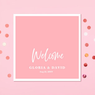 Blush Pink Vielen Dank für Ihre Hochzeit Serviette