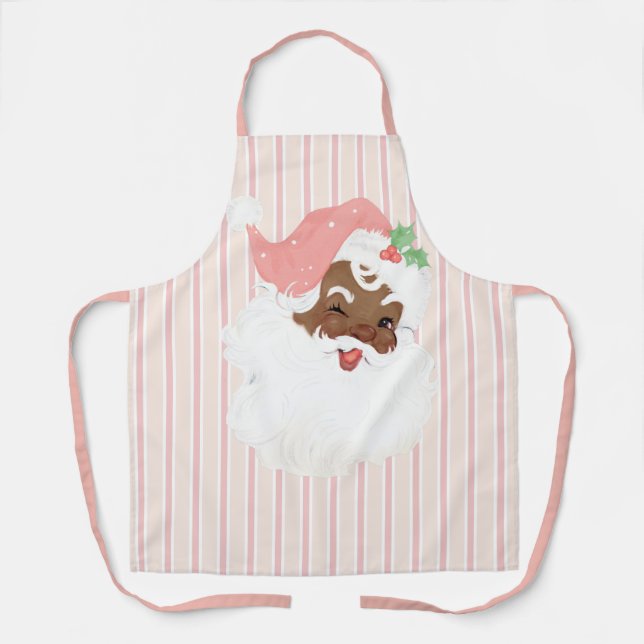 Blush Pink Vintag Winking Black Weihnachten Schürze (Vorderseite)