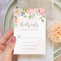Blush Pink Wasserfarbe Blumengrün Hochzeit