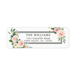 Blush Pink Wasserfarbe Blüte Rücksendeadresse