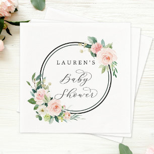 Blush Pink Wasserfarbe Blütendusche Serviette