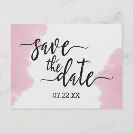 Blush Pink Wasserfarbe Hochzeit Speichern Sie das  Ankündigungspostkarte