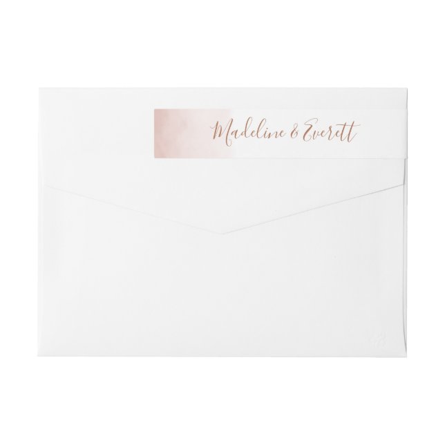 Blush Pink Wasserfarbe & Rose Gold Hochzeit (Rückseite)