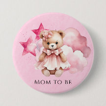 Blush Pink Wasserfarbe Teddy Bear Girl Babydusche