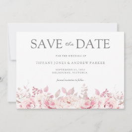 Blush Pink Wasserfarbenbläserne Hochzeit retten da Save The Date