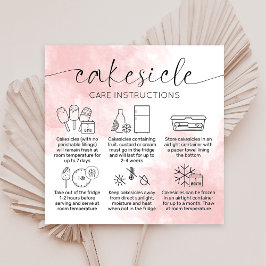 Blush Pink Waterbrush Cakesicles Bäckerpflege Guid Quadratische Visitenkarte
