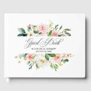 Blush Pink Watercolor Blumenzehen Gästebuch