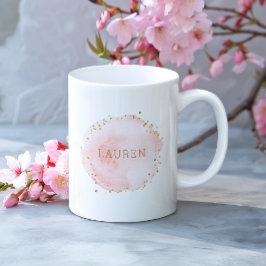 Blush Pink Watercolor Circle Gold Punkte Kaffeetasse