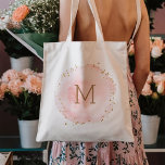Blush Pink Watercolor Circle Monogram Tragetasche<br><div class="desc">Dieser Totbeutel ist mit einem bemalten Aquarellkreis in Rosa und Imitaten mit goldenen Punktakzenten versehen. Für eine erweiterte Anpassung dieses Designs klicken Sie bitte auf den Button "Anpassen". Matching-Elemente sind ebenfalls verfügbar.</div>