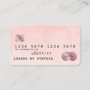 Blush Pink Watercolor Kreditkarte Stil Visitenkarte