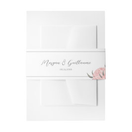 Blush Pink Watercolor Peony Wedding Belly Band