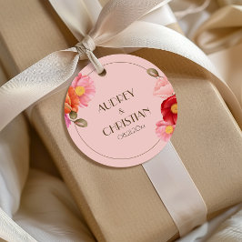 Blush Pink Watercolor Poppy Wedding Favor Tags Geschenkanhänger