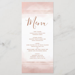 Blush Pink Watercolor Rose Gold Frame Hochzeitmenü Menükarte
