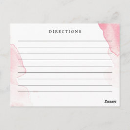 Blush Pink, Watercolor Wedding Recipe Card Postkarte