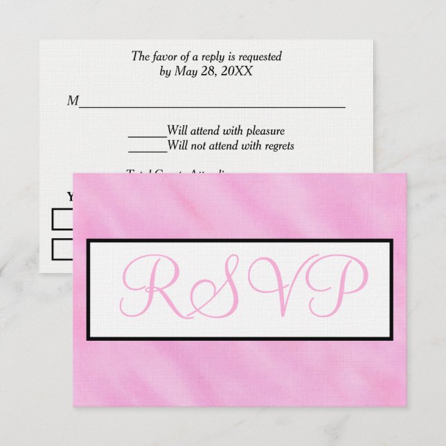 Blush Pink Watercolor Wedding RSVP Karte (Vorne/Hinten)