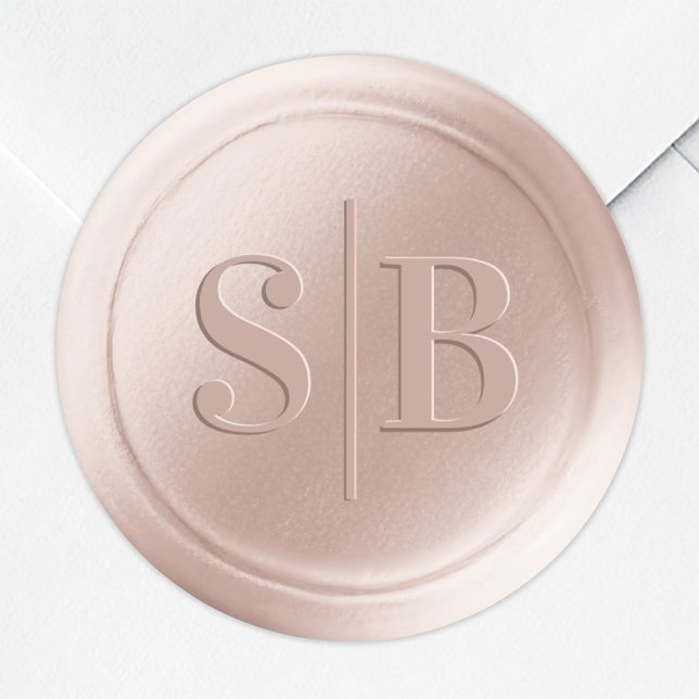 Blush Pink Wax Seal Wedding Monogram Sticker (Von Creator hochgeladen)
