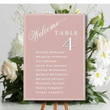 Blush Pink Wedding Plan Karten Gastnamen