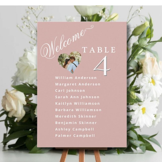 Blush Pink Wedding Plan Karten Gastnamen (Von Creator hochgeladen)