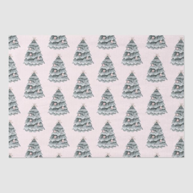 Blush Pink Weihnachtsbaum Ornament Seidenpapier (Vorderseite)