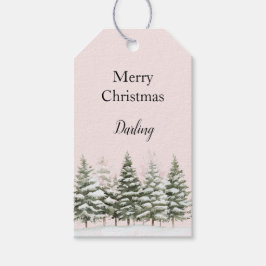 Blush Pink Weihnachtsbaumen Geschenkanhänger