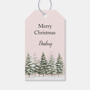 Blush Pink Weihnachtsbaumen Geschenkanhänger