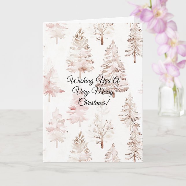Blush Pink Weihnachtsbaumen Karte (Orchidee)