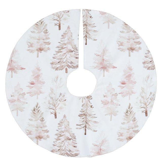Blush Pink Weihnachtsbaumen Polyester Weihnachtsbaumdecke (Vorderseite)