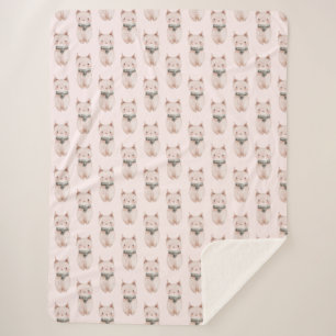 Blush Pink Weihnachtskatzen Sherpadecke