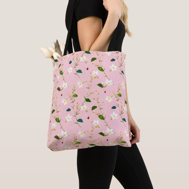 Blush Pink Whimsical Spring Flowers Blossom Tasche (Von Nahem)
