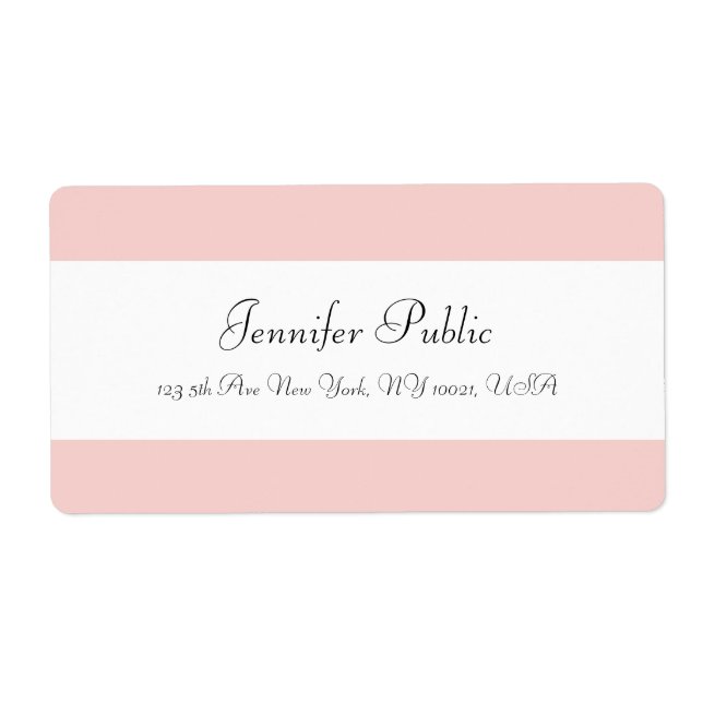 Blush Pink White Calligraphed Template Modernes (Vorne)