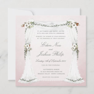 Blush Pink White Chuppah Wedding Einladung