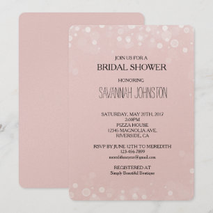 Blush Pink White Confetti Bokeh Brautparty Einladung