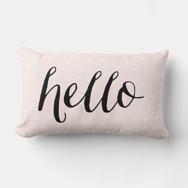 Blush Pink & White Confetti Dots Hallo Kissen (Vorderseite)