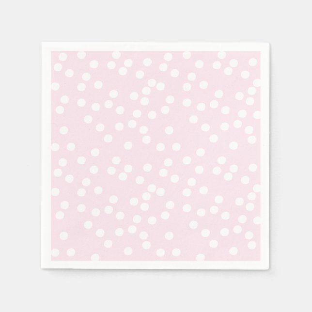 Blush Pink & White Confetti / Punkte Serviette (Vorderseite)