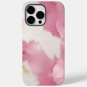 Blush Pink White Cowhid Animal Case-Mate iPhone 14 Pro Max Hülle