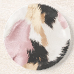 Blush Pink White Cowhid Animal Getränkeuntersetzer