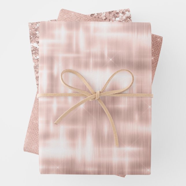 Blush Pink White Glam Geschenkpapier Set (Beispiel)