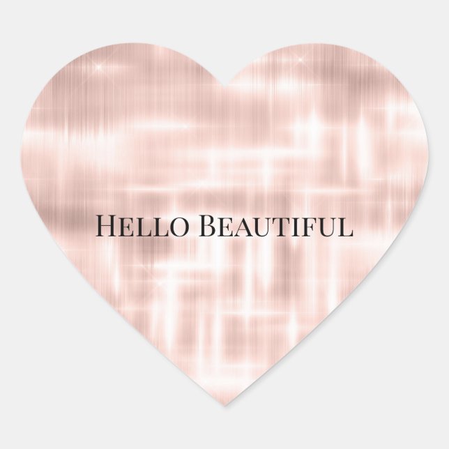 Blush Pink White Glam Herz-Aufkleber (Vorderseite)