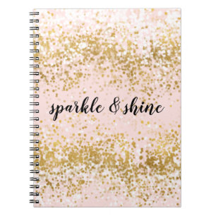 Blush Pink White Gold Confetti Sparkor Notizblock