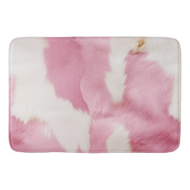 Blush Pink White Gold Cowhid Animal Badematte