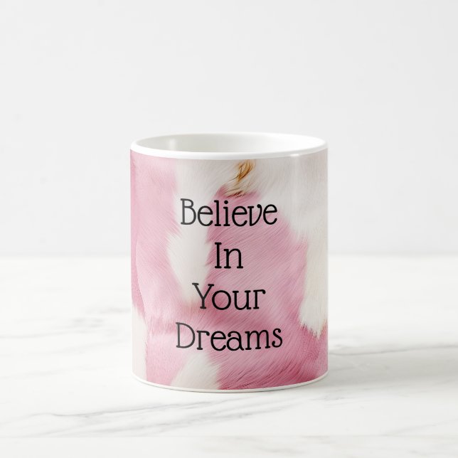 Blush Pink White Gold Cowhid Animal Kaffeetasse (Mittel)