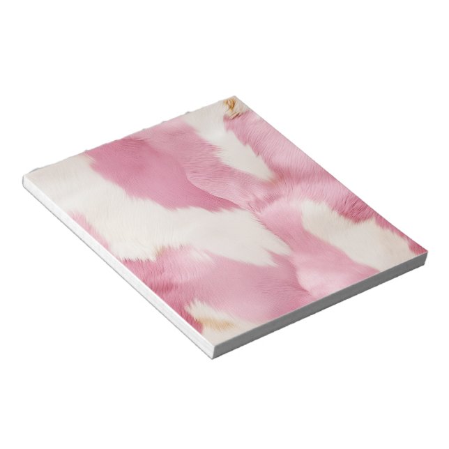 Blush Pink White Gold Cowhid Animal Notizblock (angewinkelt)