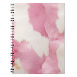 Blush Pink White Gold Cowhid Animal Notizblock