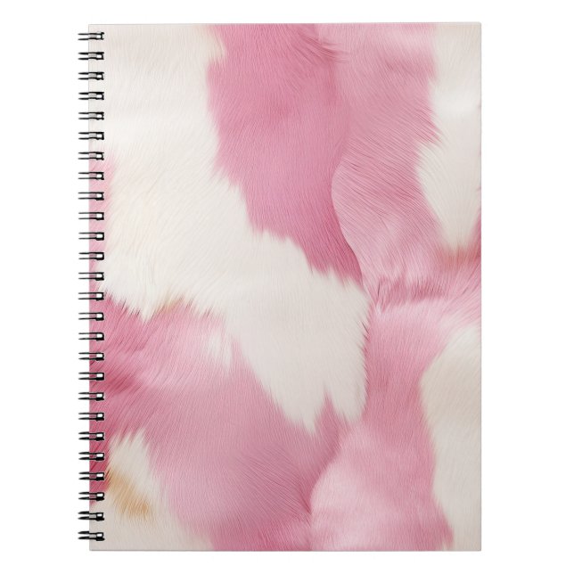 Blush Pink White Gold Cowhid Animal Notizblock (Vorderseite)
